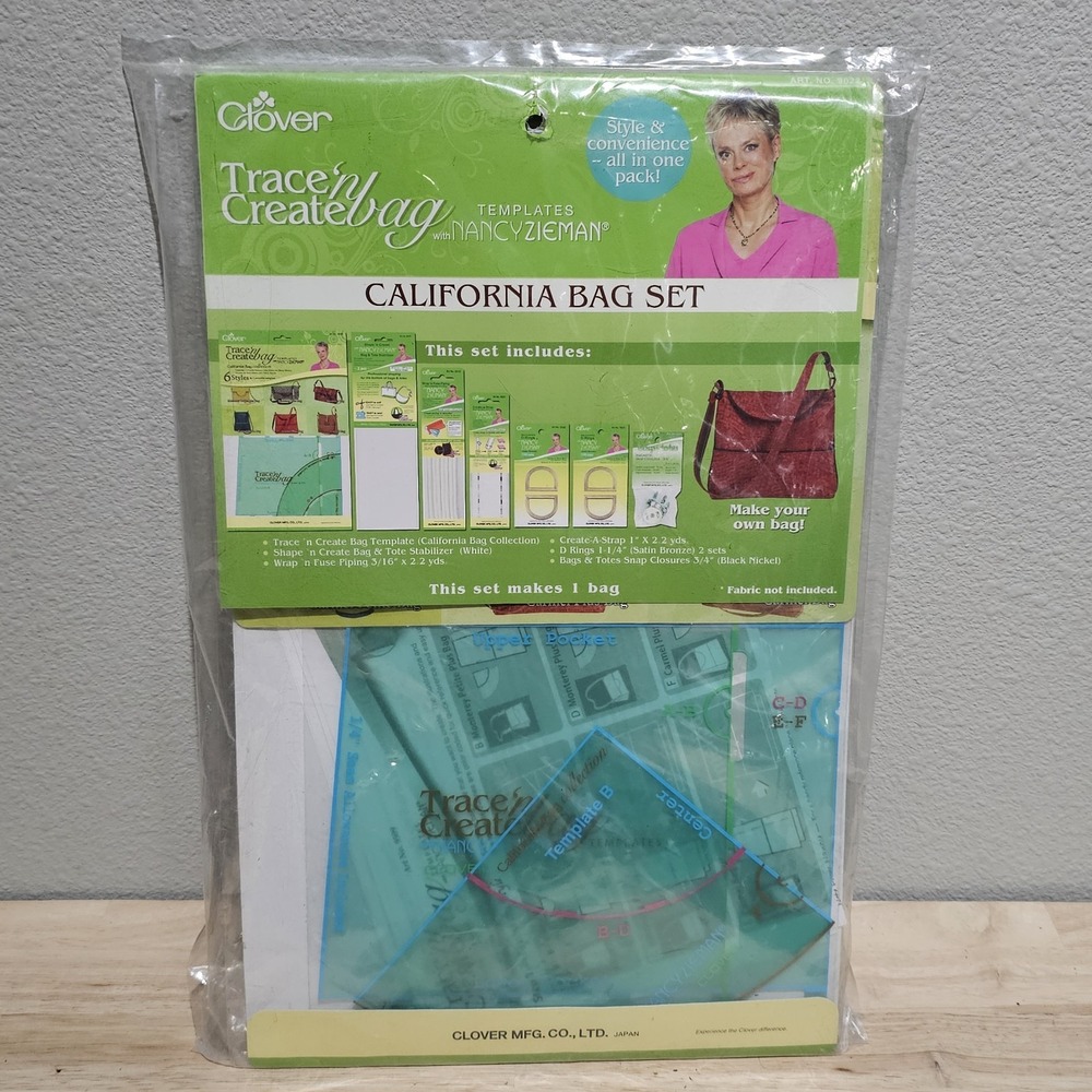 New Clover Nancy Zieman Trace'n Create Bag "California Bag Set" Template